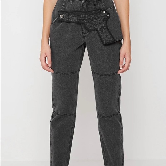 Washed black straight jeans - Picture 2 of 4